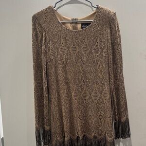 Onyx Nite Shimmering Bronze Fringe Top